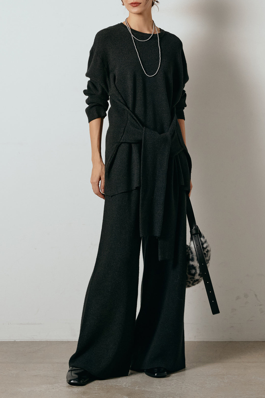 [SET]ウエスト巻きワッフルニットSETUP