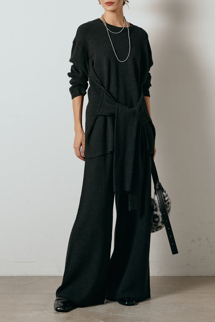 [SET]ウエスト巻きワッフルニットSETUP