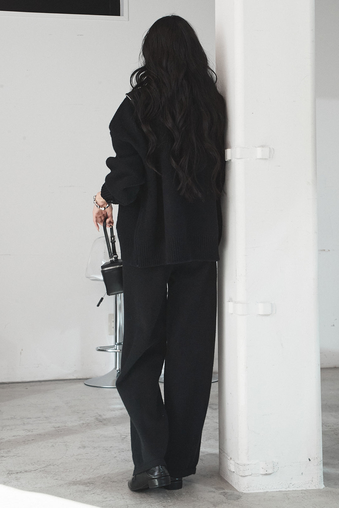 【着回しセット】[SET]ビッグカラーダブルジップニットSETUP+ストライプドッキングニットポロSETUP(2set)