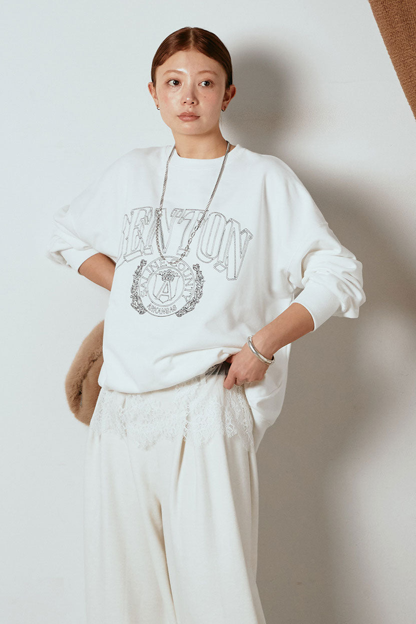 [SET]フロントロゴスウェットプルオーバー+カップ付きレースドッキングキャミソール(2set)