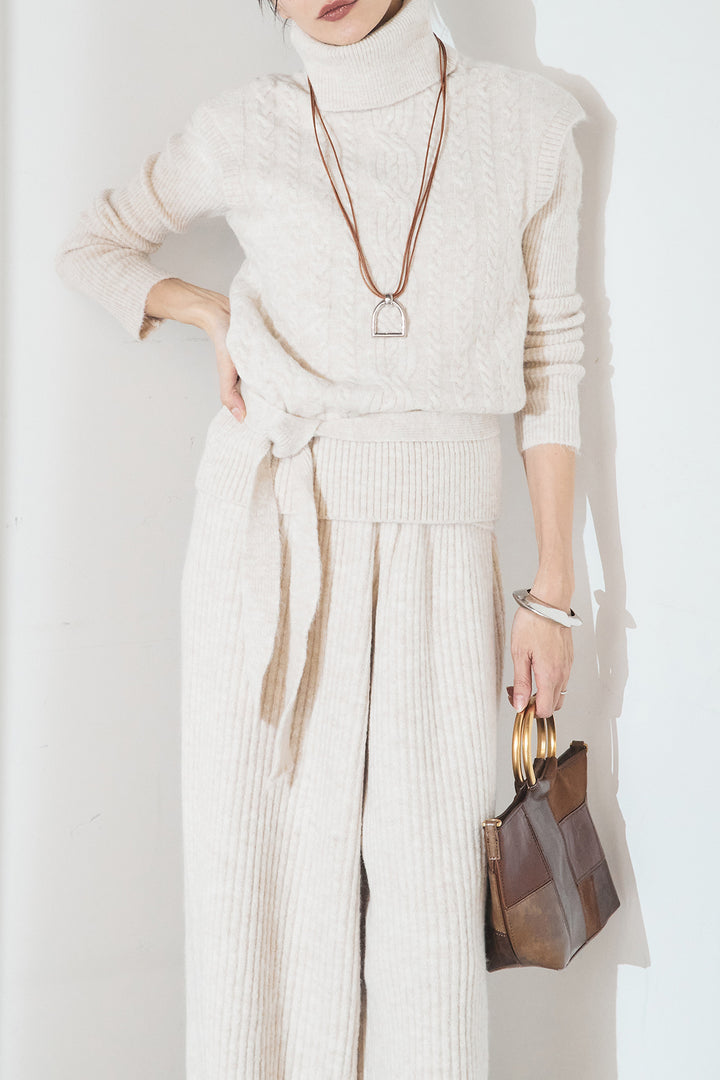 [SET]3ピースハイネックニットベストSETUP