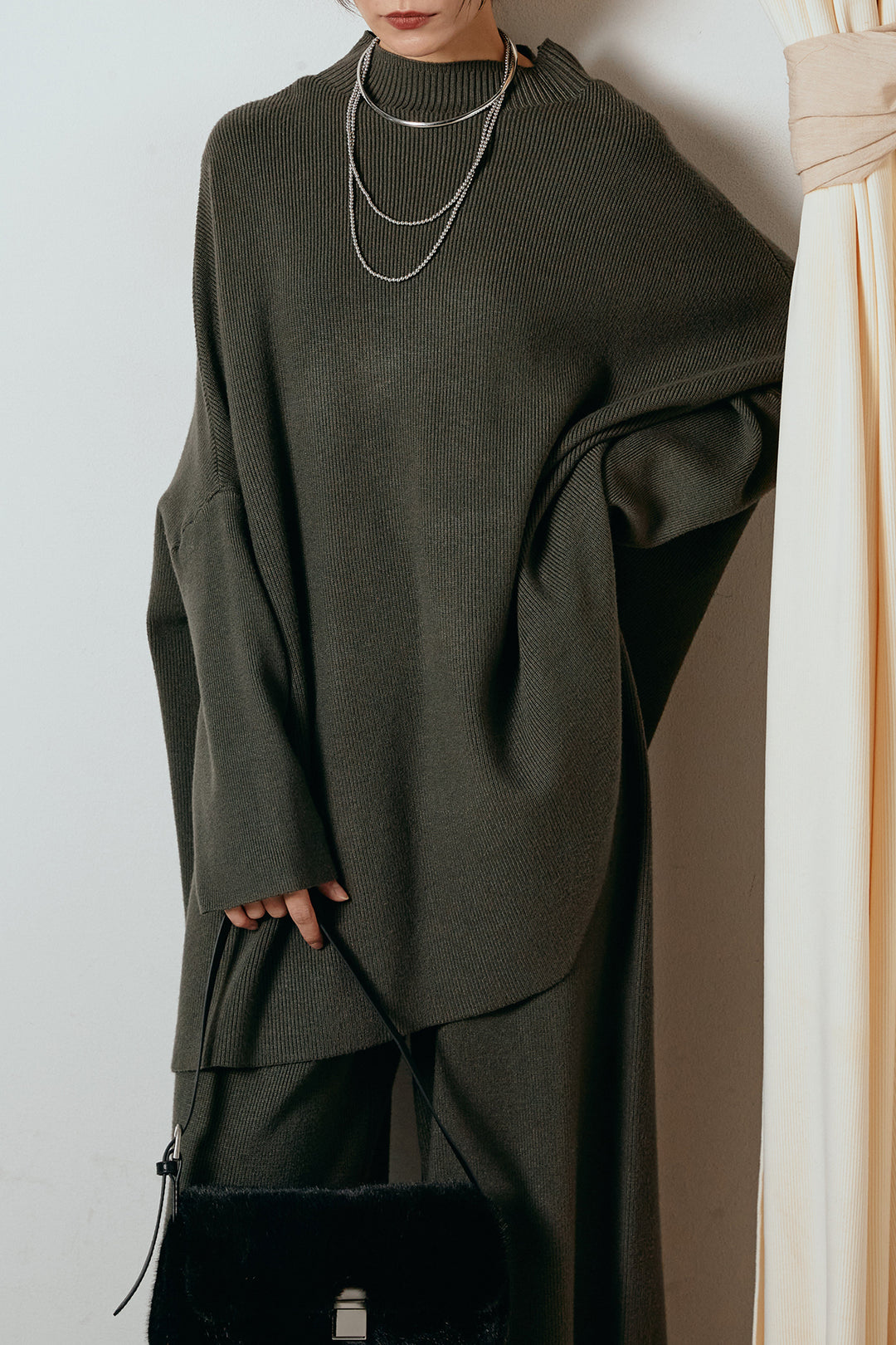 [SET]ポンチョシルエットニットSETUP