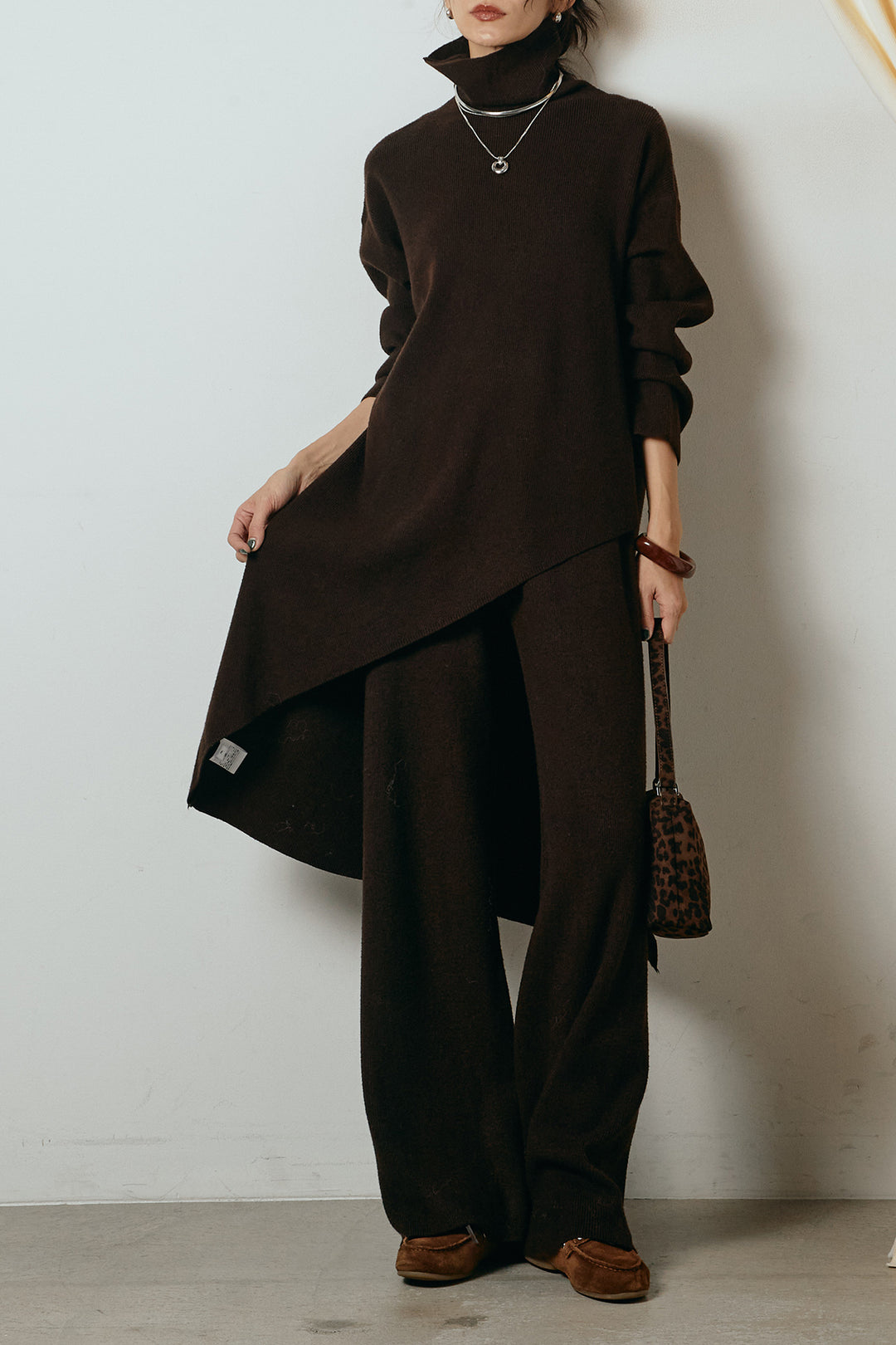 [SET]裾アシンメトリーニットSETUP