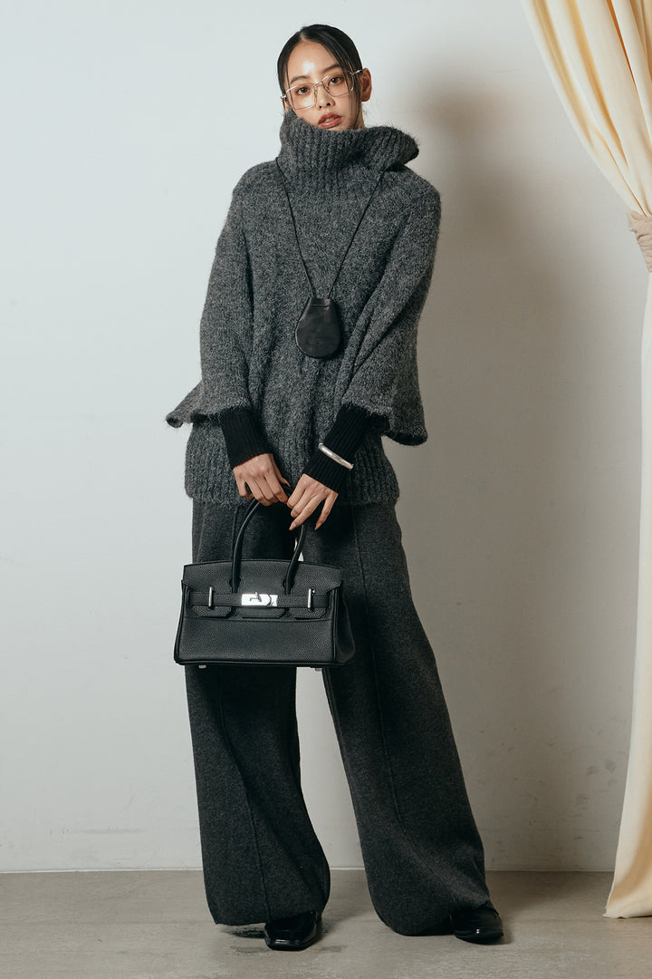 [SET]起毛ミディアムスリーブニットトップス+センターラインニットパンツ(2set)