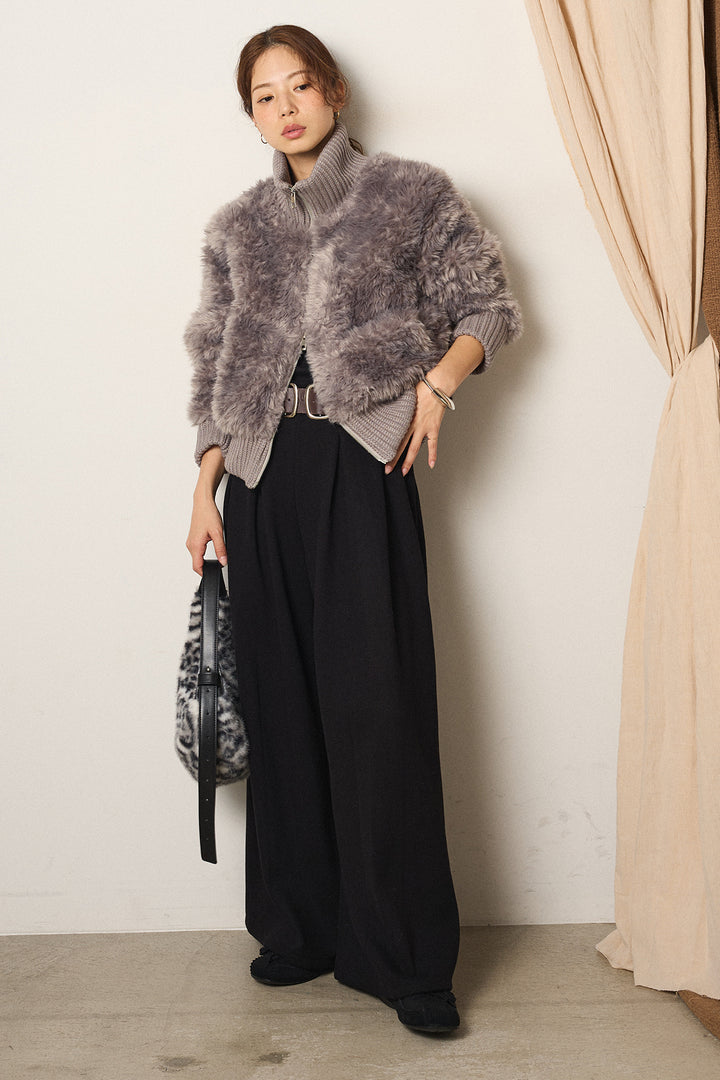 ハイネックボアブルゾン