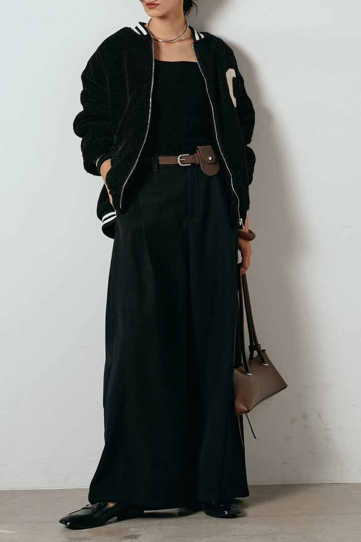 [SET]ロゴスタジャンボアブルゾン+ポーチベルト付きカーブパンツ(2set)