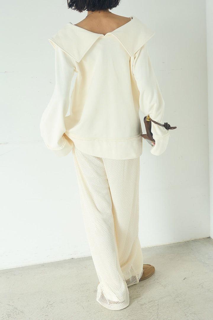 [SET]ビッグカラー2WAYスウェットトップス+メッシュリラックスパンツ(2set)