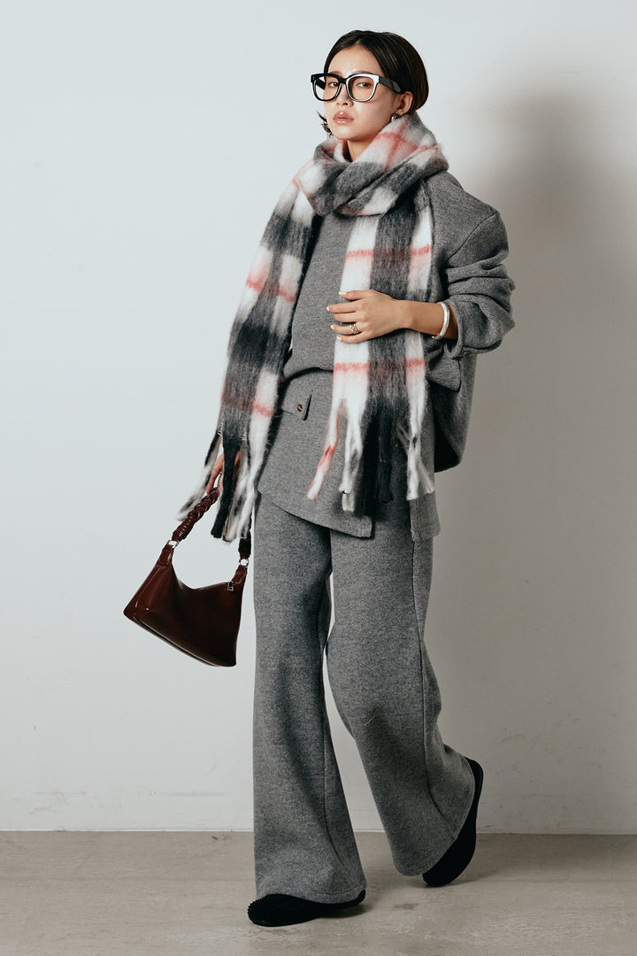 [SET]チェックマフラー付きニットSETUP