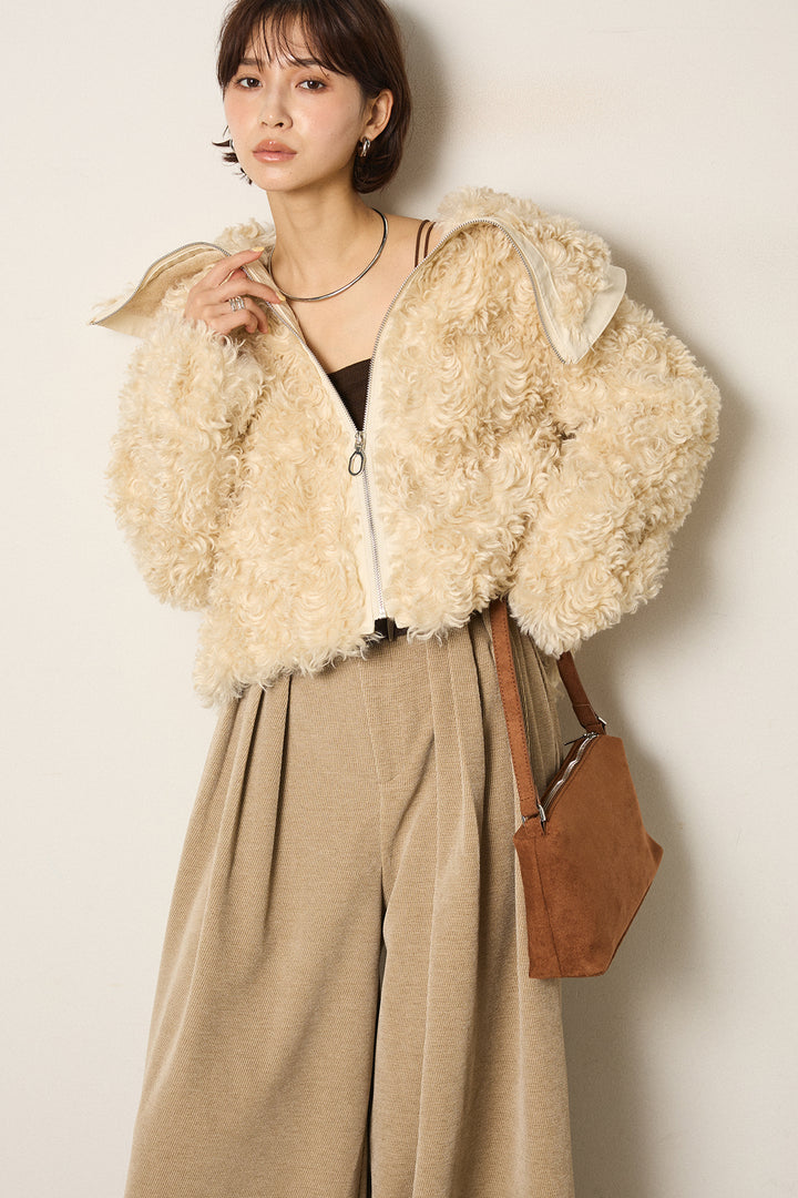 ビッグカラープードルボアアウター