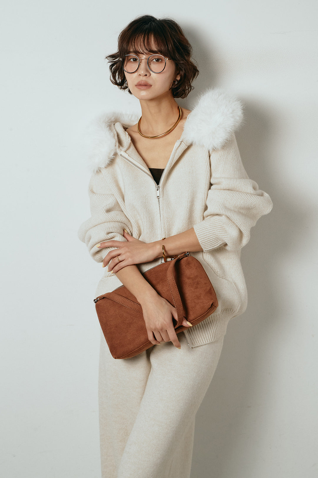 【着回しセット】[SET]ファー付きフーディーニットSETUP+ファー付きフーディーニットSETUP(2set)