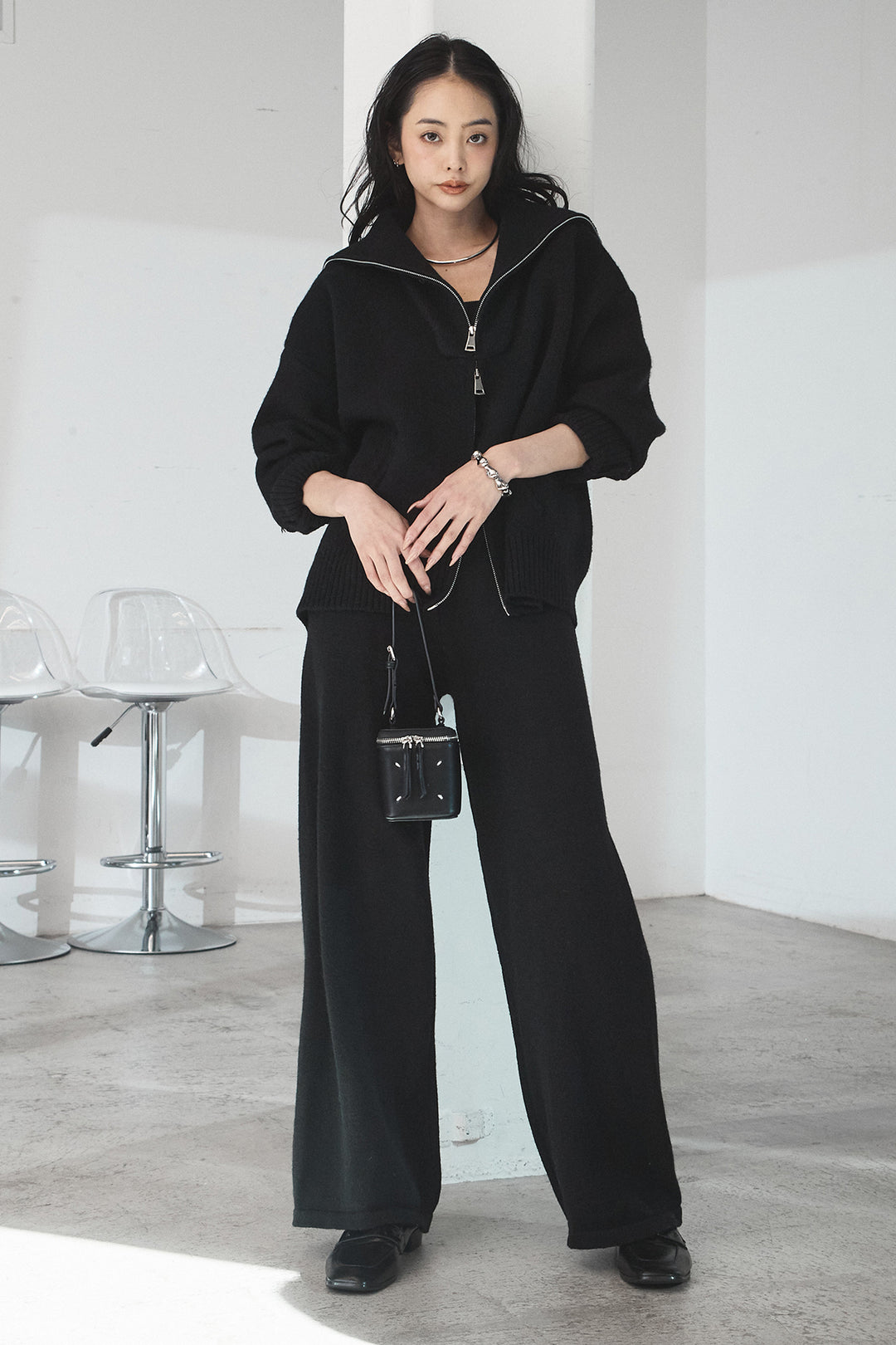 【着回しセット】[SET]ビッグカラーダブルジップニットSETUP+ビッグカラーダブルジップニットSETUP(2set)