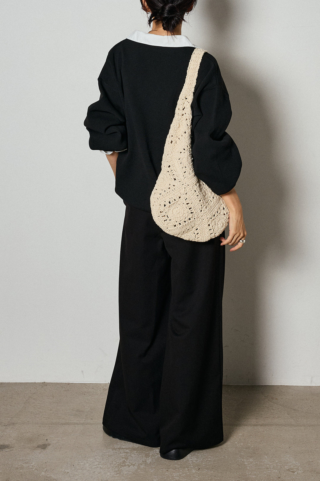 【即納】ウエストベルト付きタックワイドパンツ