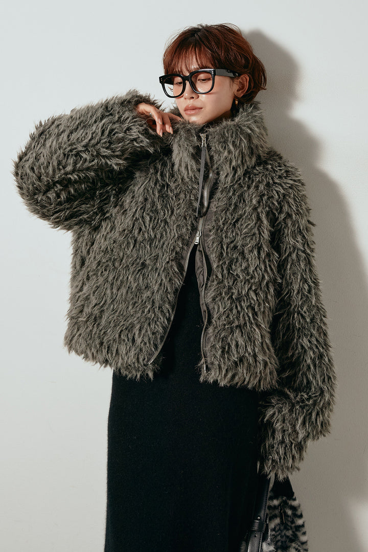 ミックスシープファースタンドブルゾン