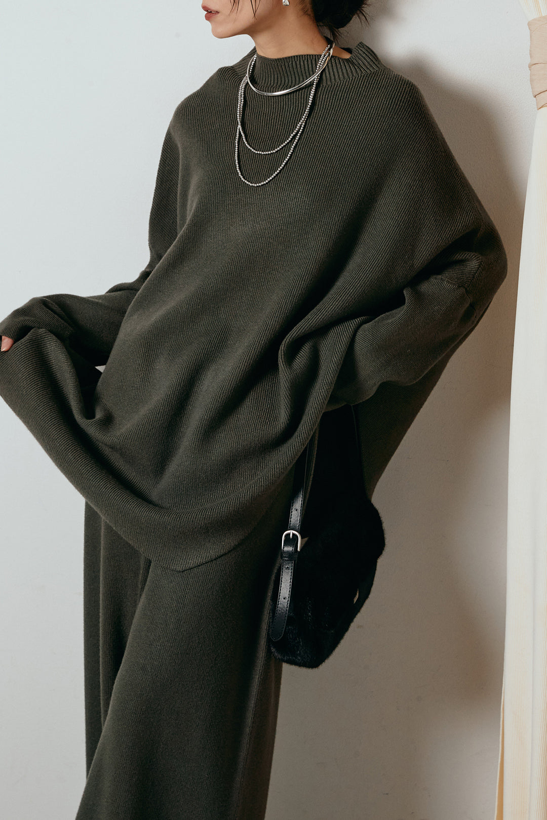 [SET]ポンチョシルエットニットSETUP