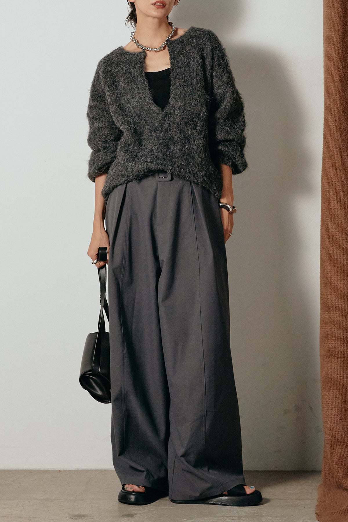 フロントタック ストレートパンツジャックムス センタープレスワイドタックロングパンツ[gm615] | レディース