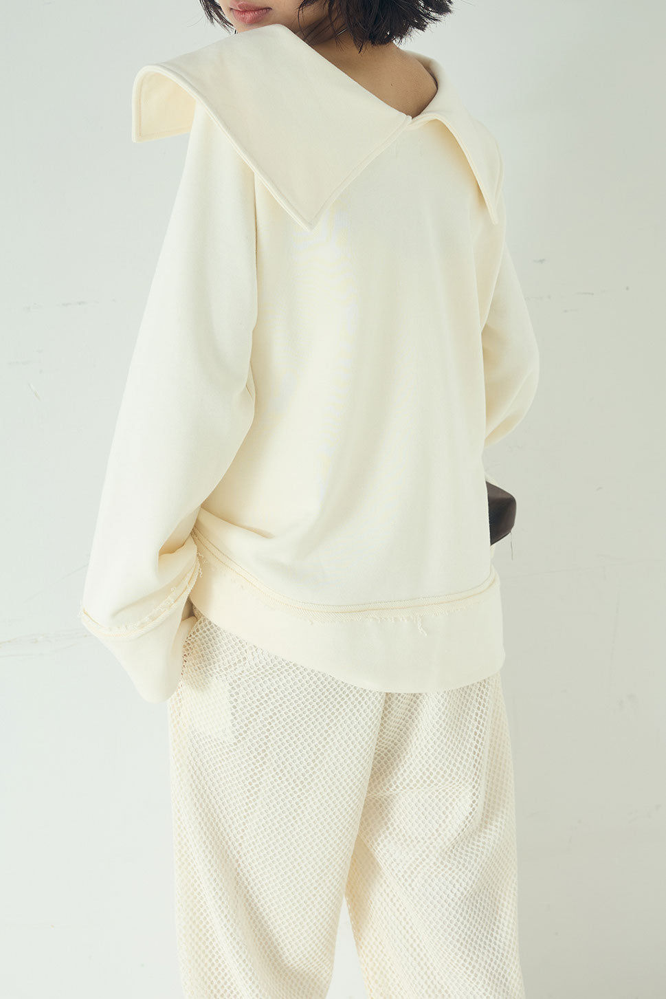 [SET]ビッグカラー2WAYスウェットトップス+メッシュリラックスパンツ(2set)