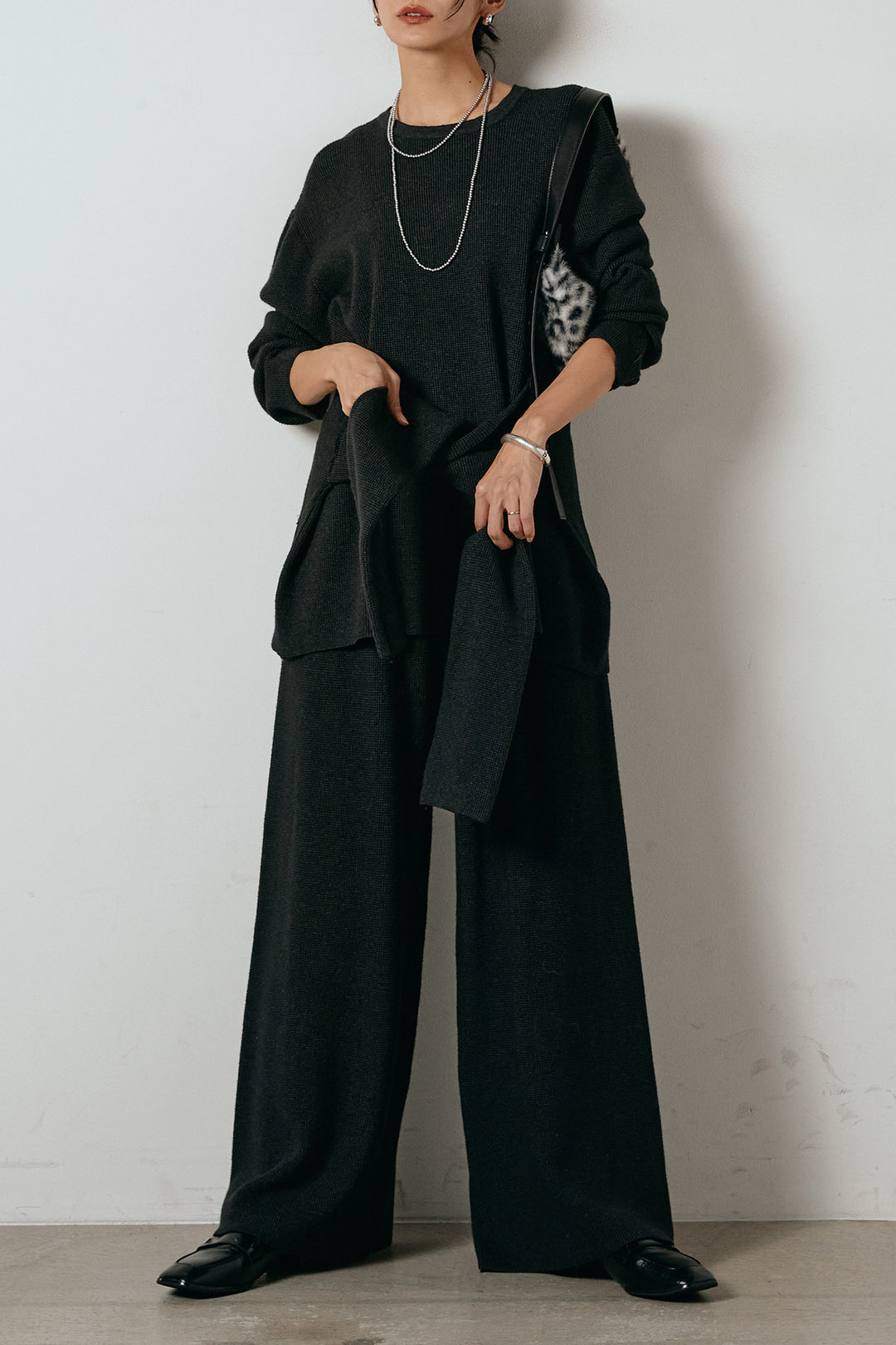 [SET]ウエスト巻きワッフルニットSETUP