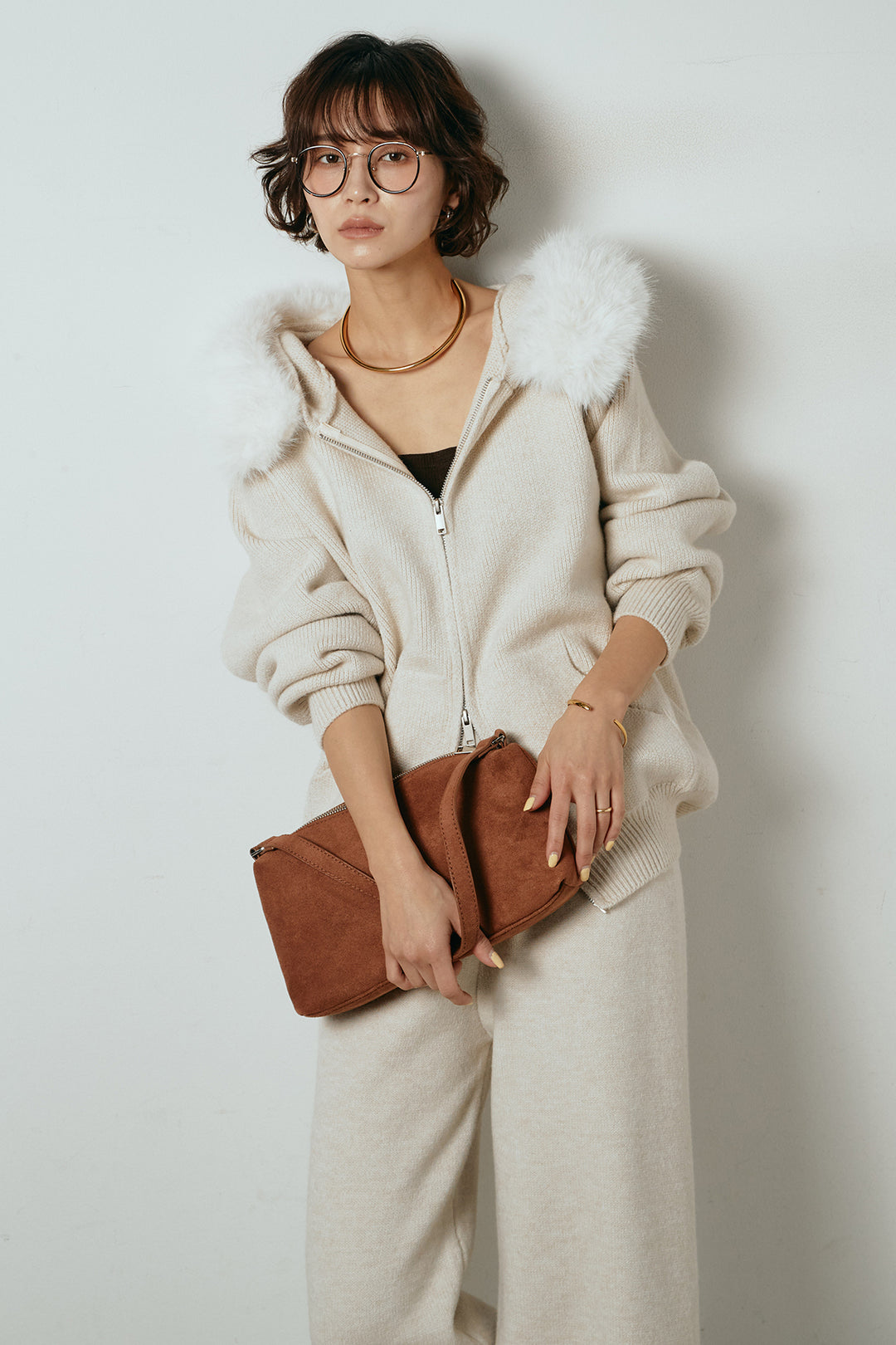 [SET]ファー付きフーディーニットSETUP