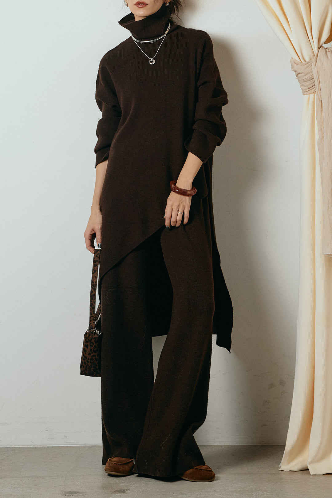 [SET]裾アシンメトリーニットSETUP