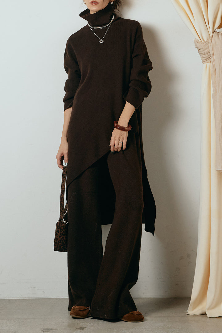 [SET]裾アシンメトリーニットSETUP