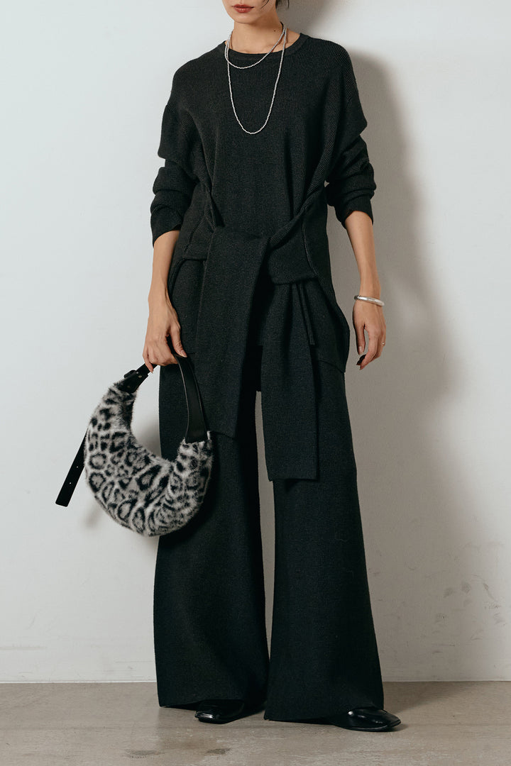 [SET]ウエスト巻きワッフルニットSETUP