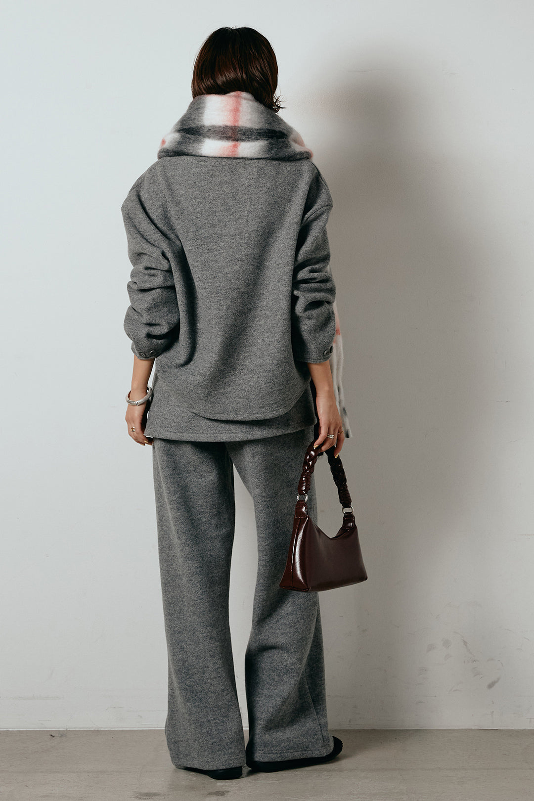 [SET]チェックマフラー付きニットSETUP