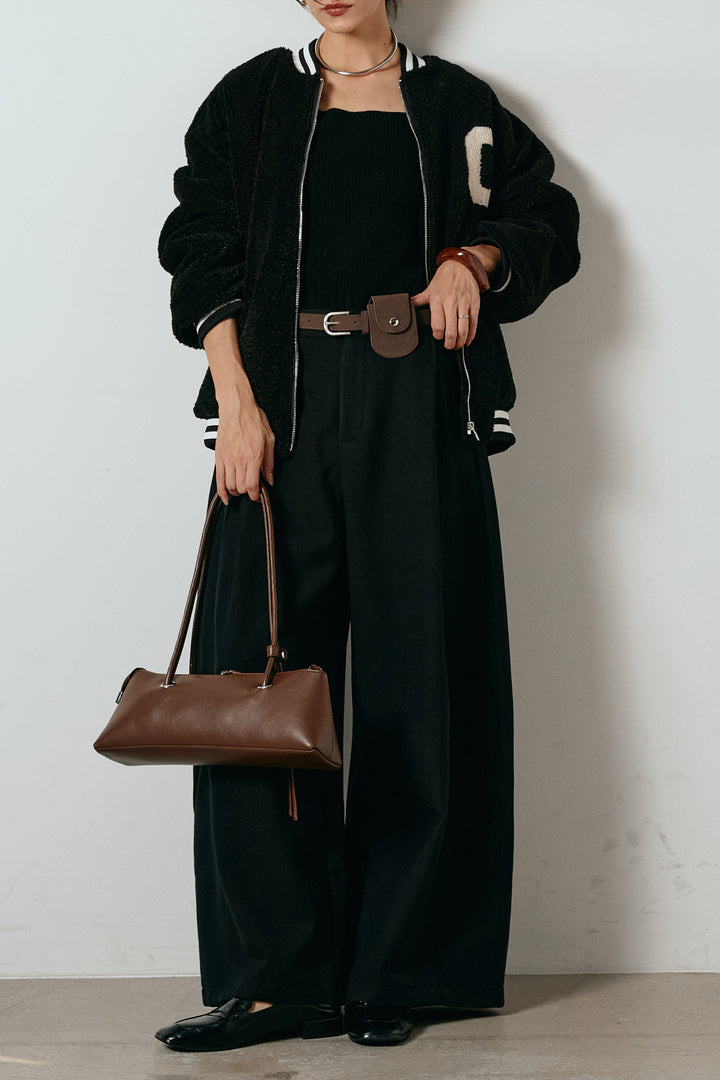 [SET]ロゴスタジャンボアブルゾン+ポーチベルト付きカーブパンツ(2set)