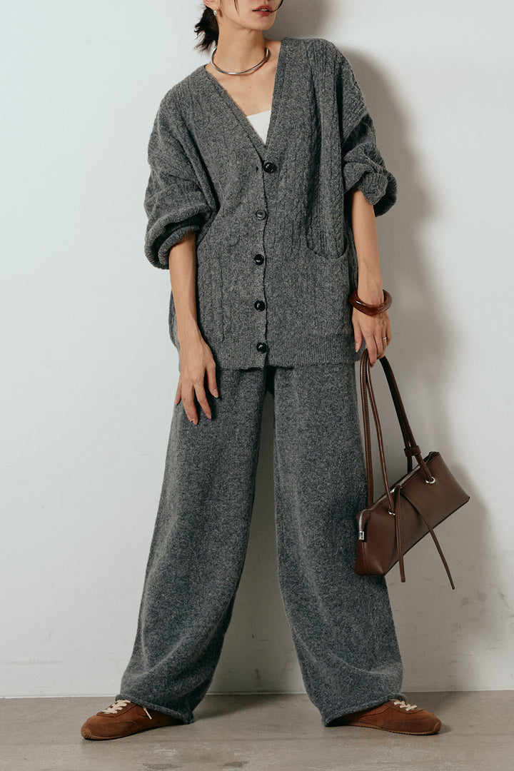 [SET]3ピースフロントボタンニットSETUP