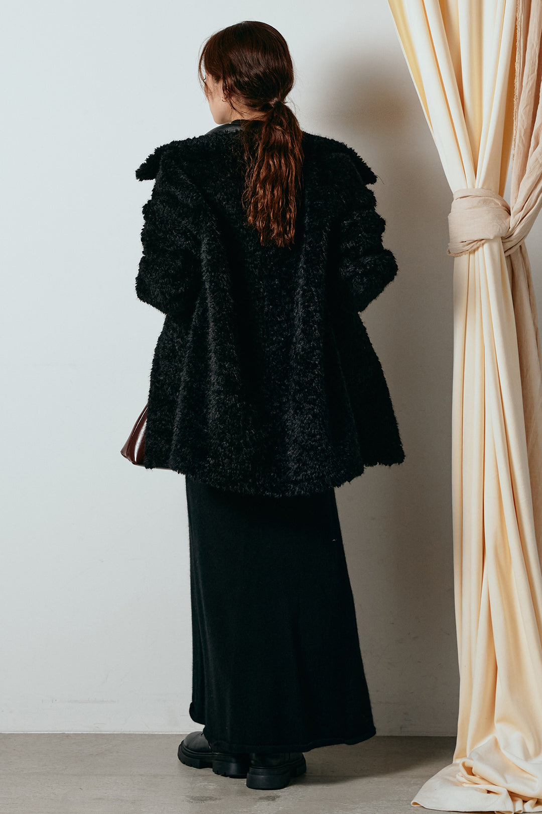 [SET]リバーシブルボアアウター+ノースリーブニットロングワンピース(2set)