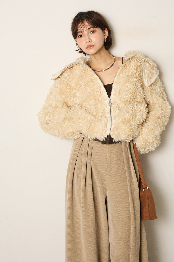 ビッグカラープードルボアアウター