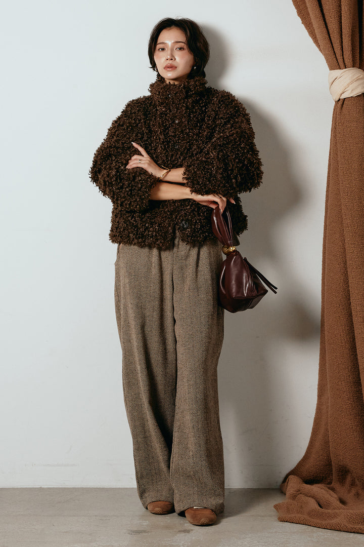 [SET]プードルファーミドルジャケット+クラシックヘリンボーンサロペット(2set)