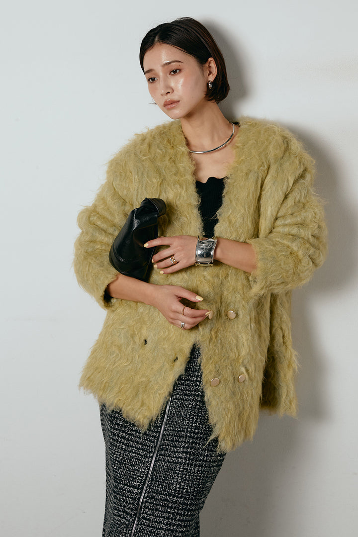 ウェーブシャギーニットジャケット