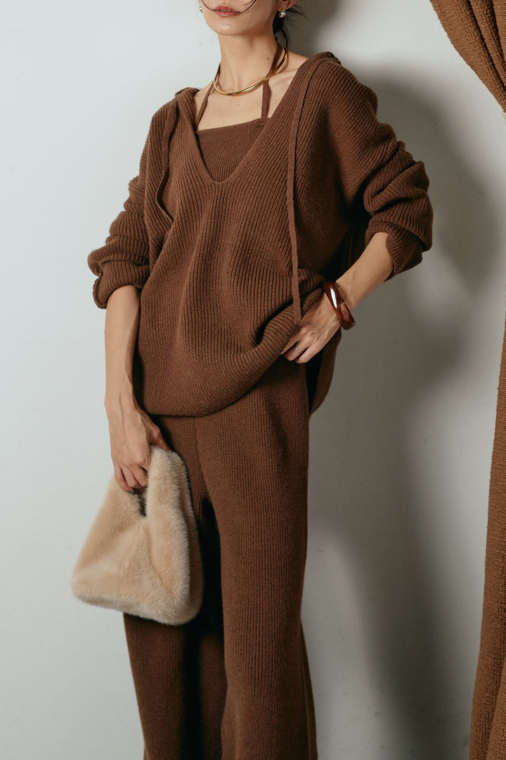 [SET]ホルターネックケーブルニットSETUP