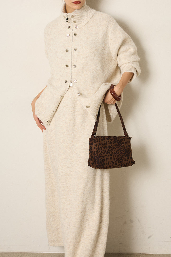 [SET]ハイネックメタルプレートニットスカートSETUP