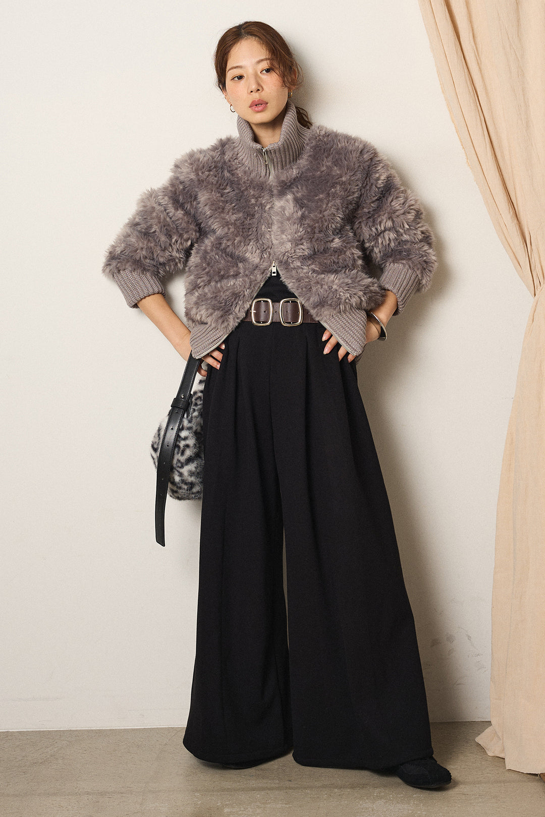 ハイネックボアブルゾン