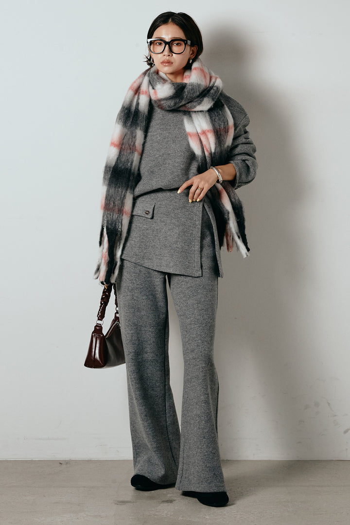 [SET]チェックマフラー付きニットSETUP