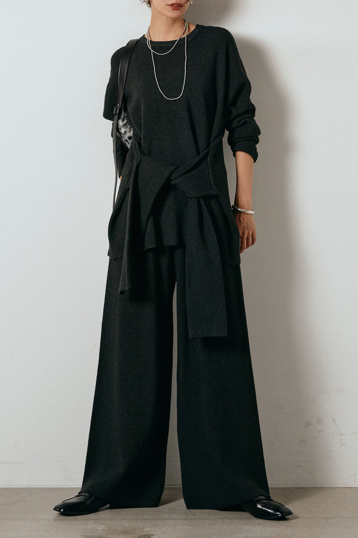 [SET]ウエスト巻きワッフルニットSETUP