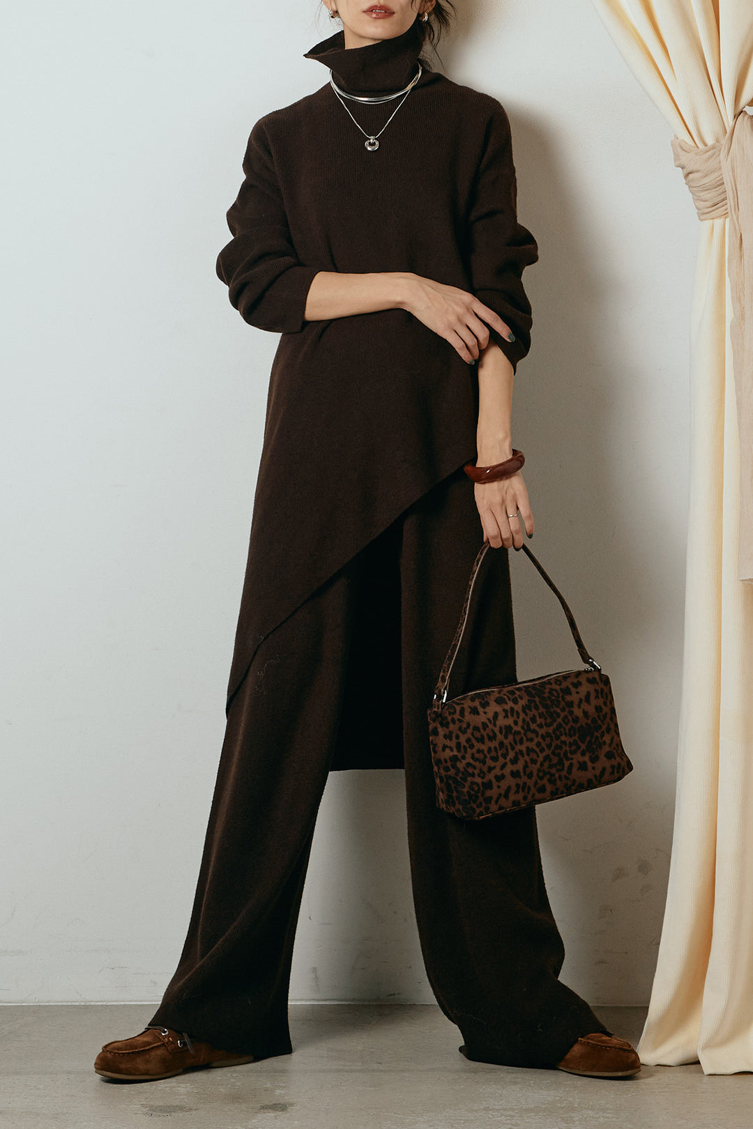 [SET]裾アシンメトリーニットSETUP