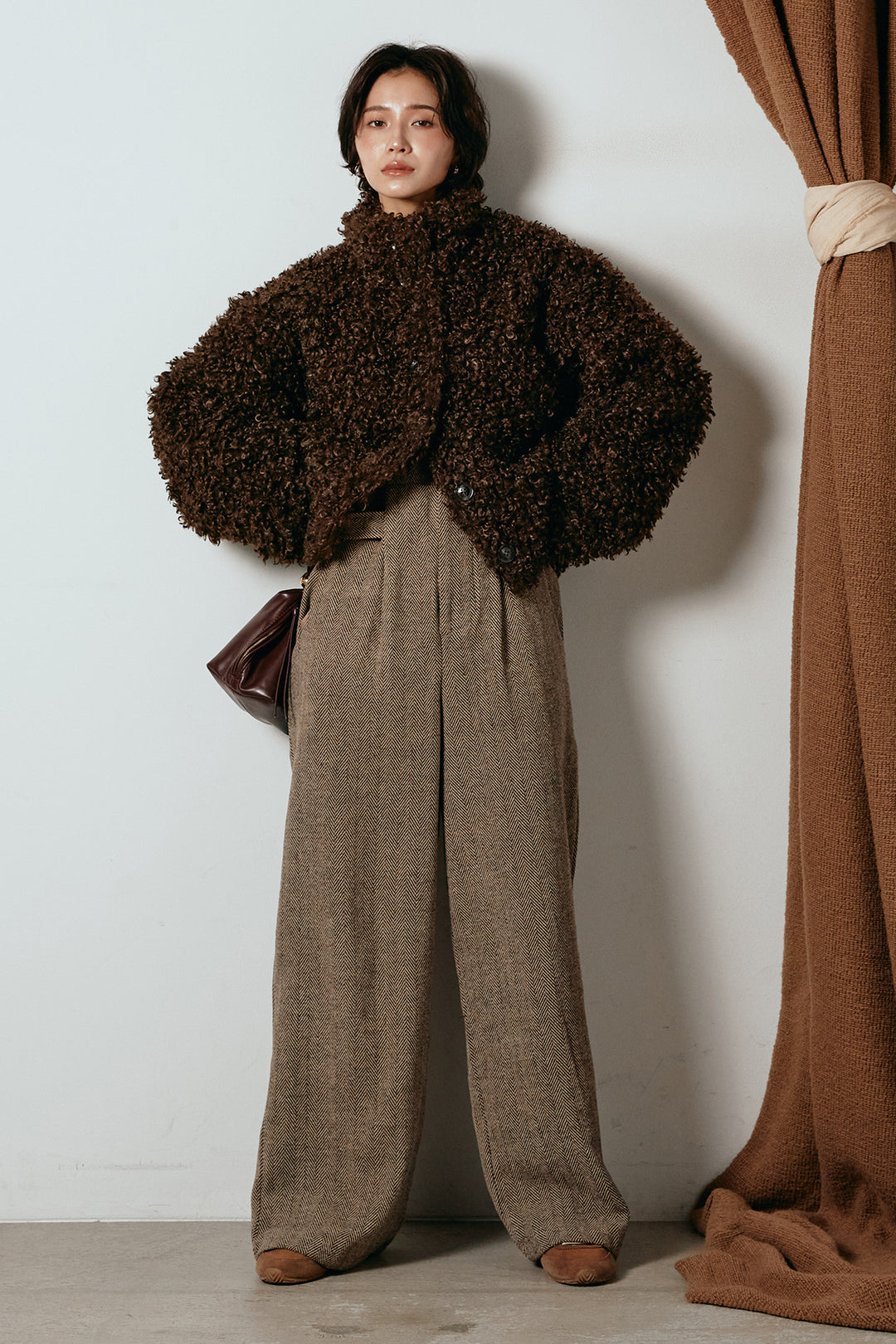 [SET]プードルファーミドルジャケット+クラシックヘリンボーンサロペット(2set)