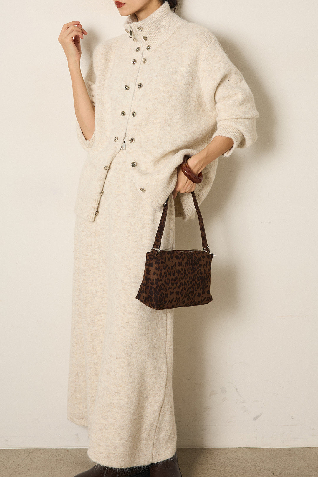 [SET]ハイネックメタルプレートニットスカートSETUP