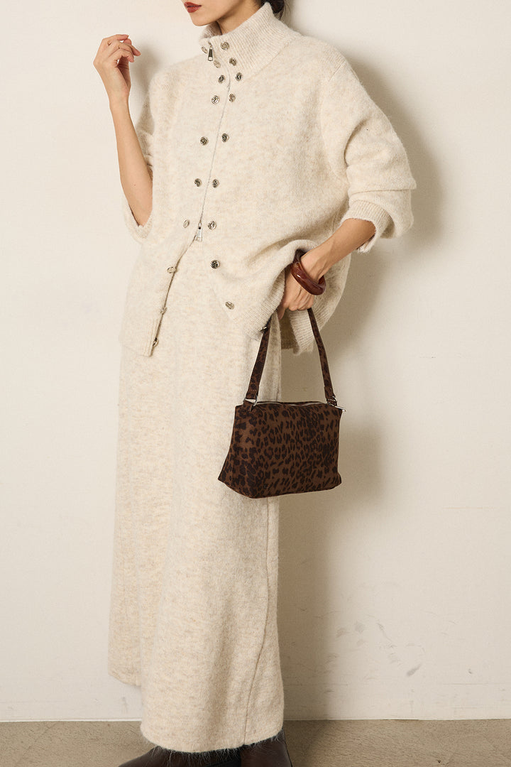 [SET]ハイネックメタルプレートニットスカートSETUP