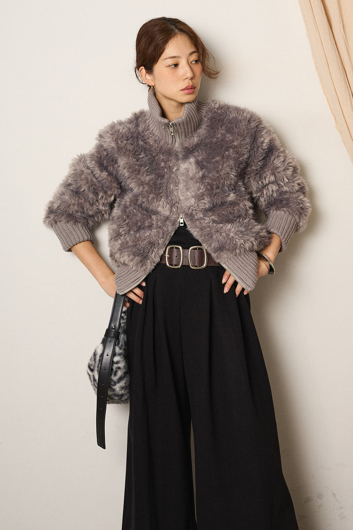 ハイネックボアブルゾン