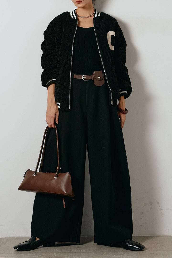 [SET]ロゴスタジャンボアブルゾン+ポーチベルト付きカーブパンツ(2set)