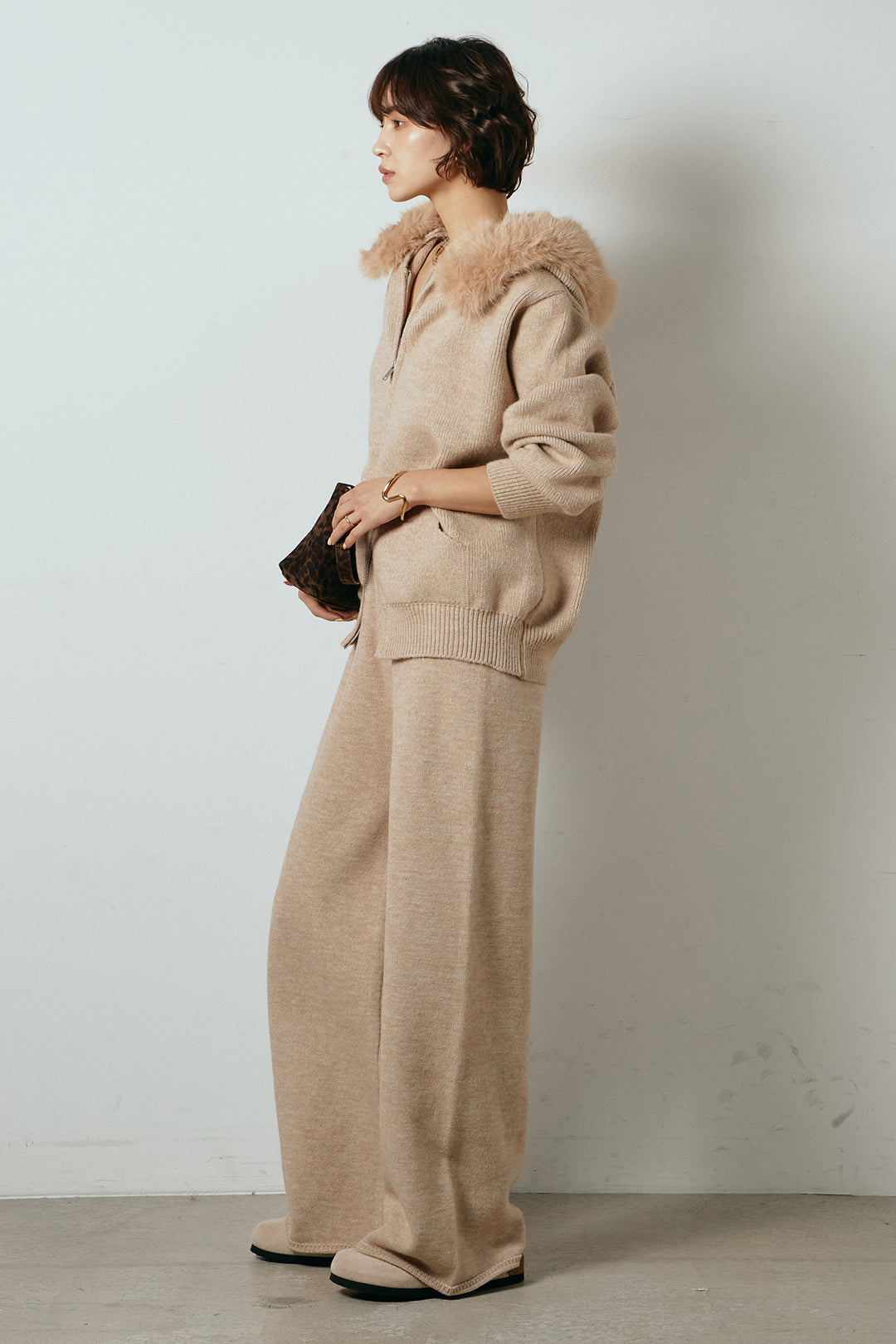 [SET]ファー付きフーディーニットSETUP