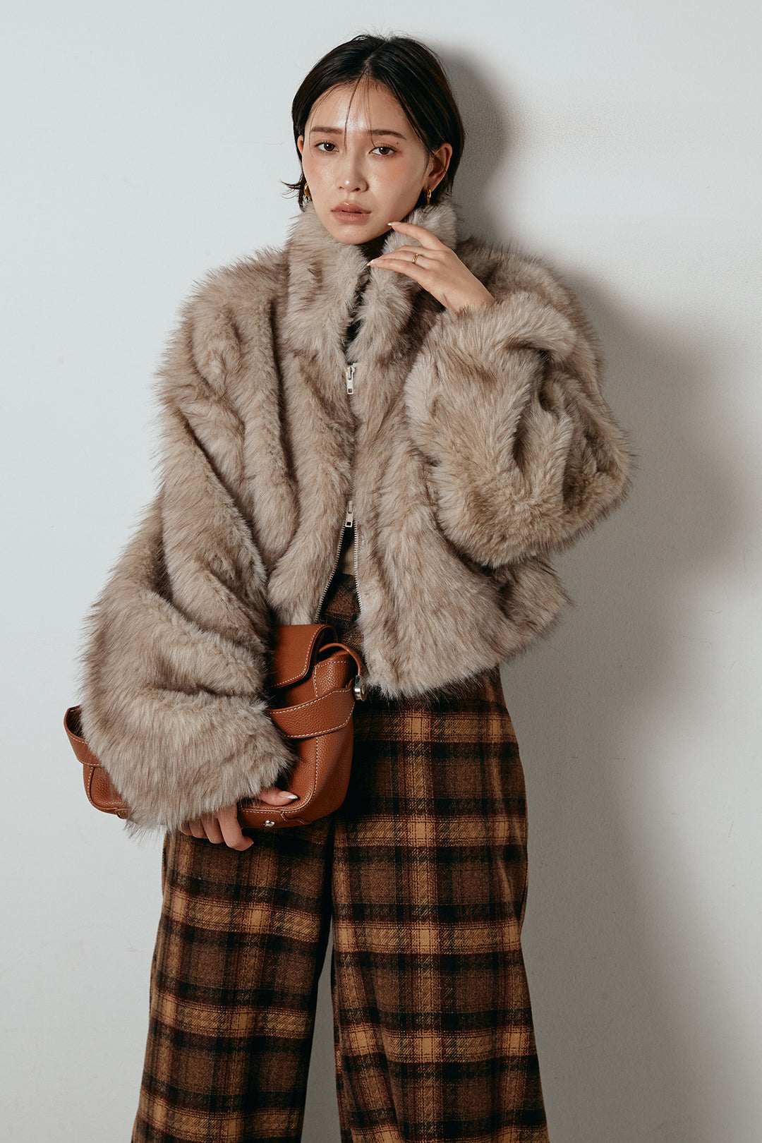 エコファーショート丈ブルゾン