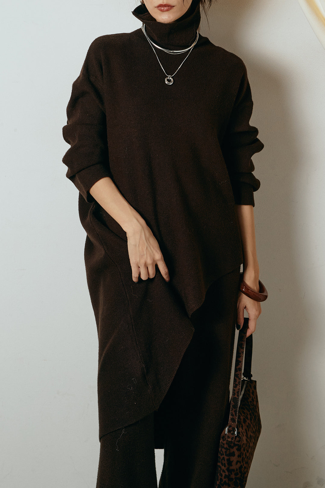 [SET]裾アシンメトリーニットSETUP