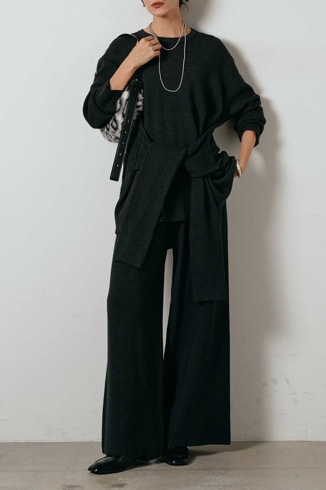 [SET]ウエスト巻きワッフルニットSETUP