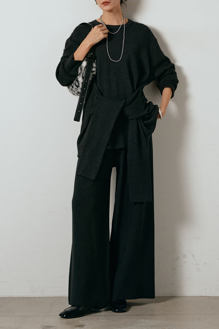 [SET]ウエスト巻きワッフルニットSETUP