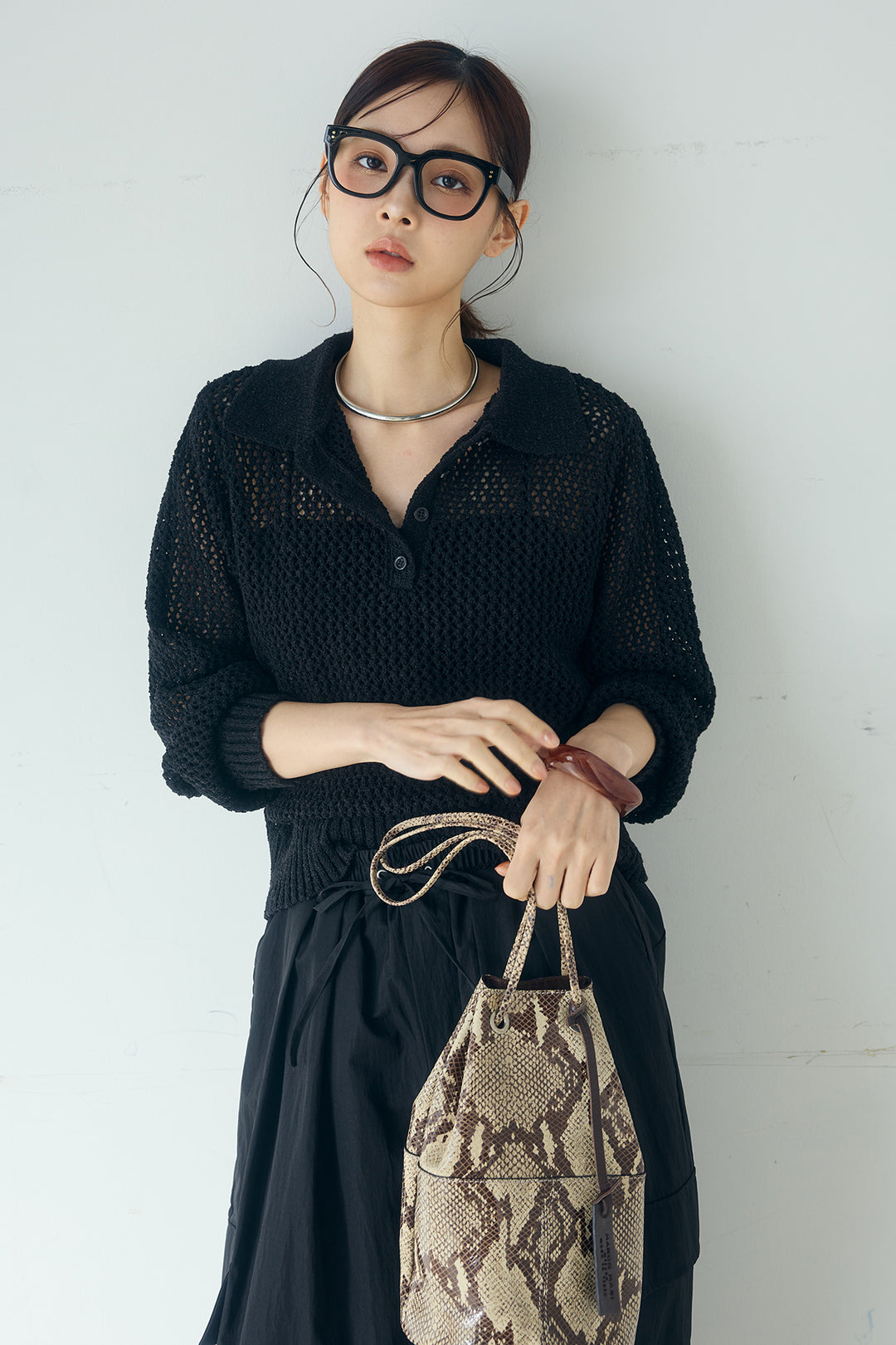 [SET]ミックスメッシュポロニット+撥水ジョガーパンツ(2set)