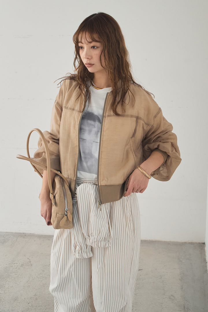 [SET]長袖アソートフォトTシャツ+ストライプウエスト巻きジョガーパンツ(2set)